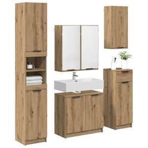 Sada koupelnového nábytku 5 pcs Artisanový dub kompozitní dřevo - obrázek 3