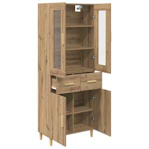 Vysoký bufet Artisanový dub 69,5 x 34 x 180 cm kompozitní dřevo - obrázek 5
