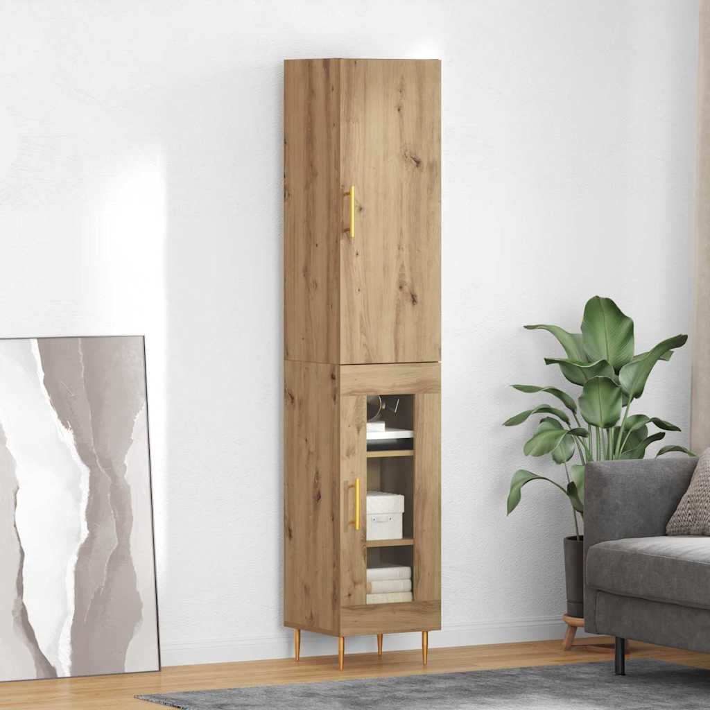 vidaXL Highboard 2 pcs Artisan-Eiche Holzwerkstoff