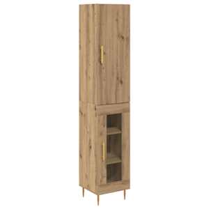Vysoký bufet 2 pcs Artisanový dub kompozitní dřevo - obrázek 2
