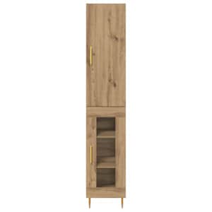 Vysoký bufet 2 pcs Artisanový dub kompozitní dřevo - obrázek 8