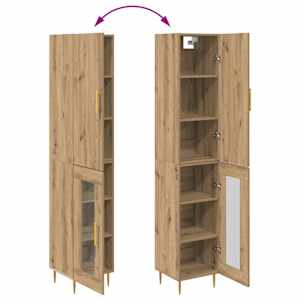 Vysoký bufet 2 pcs Artisanový dub kompozitní dřevo - obrázek 12