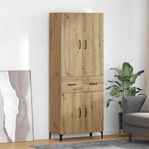 Vysoký bufet Artisanový dub 69,5 x 34 x 180 cm kompozitní dřevo - obrázek 1