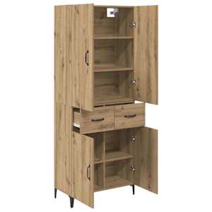 Vysoký bufet Artisanový dub 69,5 x 34 x 180 cm kompozitní dřevo - obrázek 5