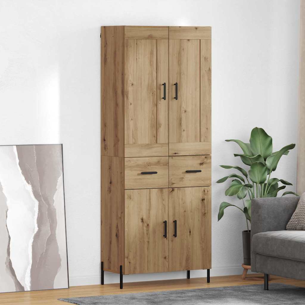 vidaXL Highboard mit Schubladen 2 pcs Artisan-Eiche Holzwerkstoff