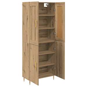 Vysoký bufet Artisanový dub 69,5 x 34 x 180 cm kompozitní dřevo - obrázek 5