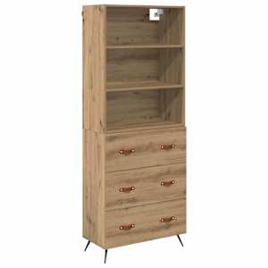 Vysoký bufet Artisanový dub 69,5 x 34 x 180 cm kompozitní dřevo - obrázek 2