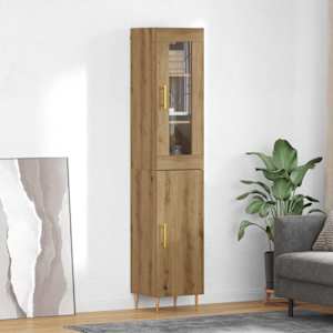 Vysoký bufet 2 pcs Artisanový dub kompozitní dřevo