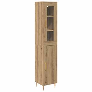 Vysoký bufet 2 pcs Artisanový dub kompozitní dřevo - obrázek 2
