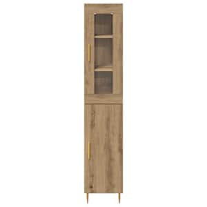 Vysoký bufet 2 pcs Artisanový dub kompozitní dřevo - obrázek 8