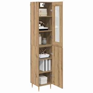 Vysoký bufet 2 pcs Artisanový dub kompozitní dřevo - obrázek 3