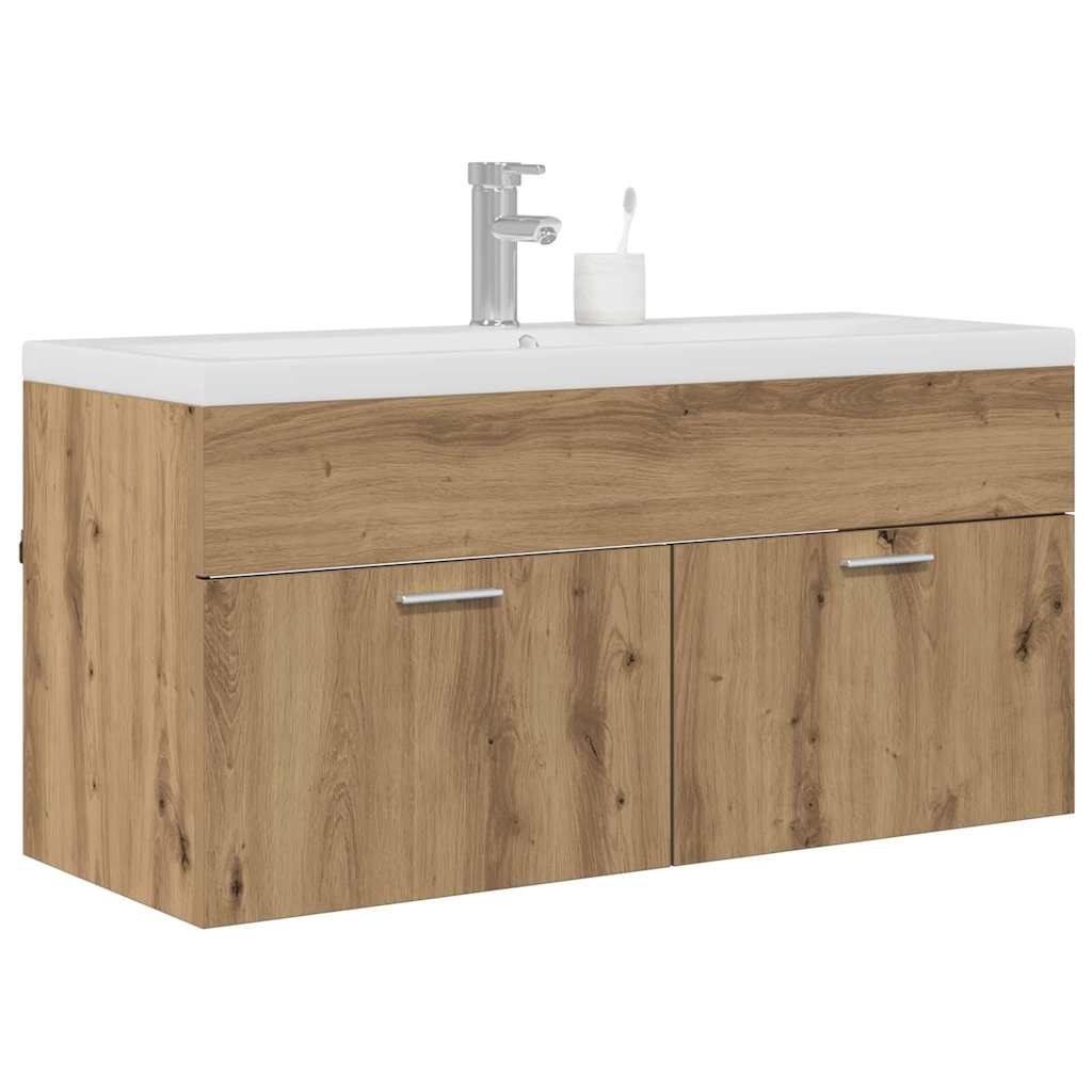 vidaXL Badkamerkast Artisan Eiken 100 x 38,5 x 46 cm Bewerkt hout