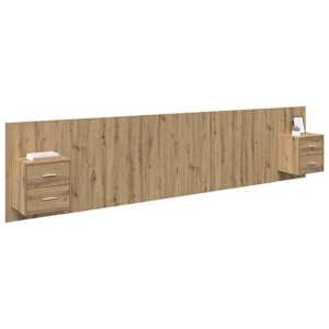 Hlavová část s kabinetem 3 pcs Artisanový dub kompozitní dřevo - obrázek 3