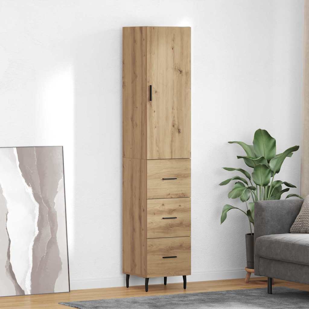 vidaXL Highboard Artisan-Eiche 34,5 x 34 x 180 cm Holzwerkstoff