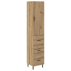 Vysoký bufet Artisanový dub 34,5 x 34 x 180 cm kompozitní dřevo - obrázek 2