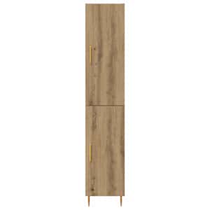 Vysoký bufet 2 pcs Artisanový dub kompozitní dřevo - obrázek 8