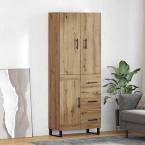 Visok predalnik 2 pcs Umetni hrast 69,5 x 34 x 180 cm