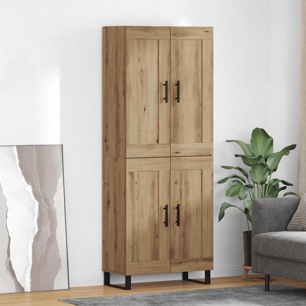 vidaXL Highboard Artisan-Eiche 69,5 x 34 x 180 cm Holzwerkstoff