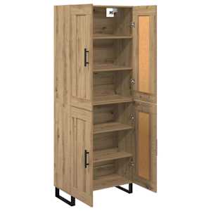 Vysoký bufet Artisanový dub 69,5 x 34 x 180 cm kompozitní dřevo - obrázek 5