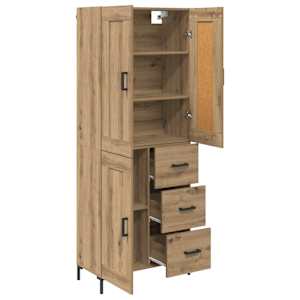 Vysoký bufet se zásuvkou 2 pcs Artisanový dub kompozitní dřevo - obrázek 5