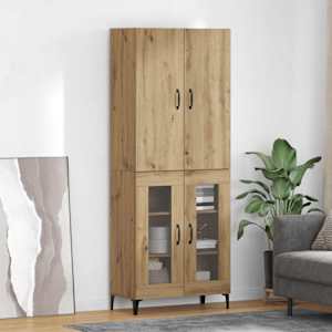 Vysoký bufet Artisanový dub 69,5 x 34 x 180 cm kompozitní dřevo - obrázek 1