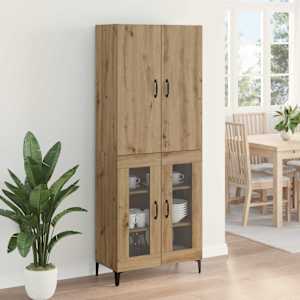 Vysoký bufet Artisanový dub 69,5 x 34 x 180 cm kompozitní dřevo - obrázek 4