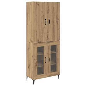 Vysoký bufet Artisanový dub 69,5 x 34 x 180 cm kompozitní dřevo - obrázek 2