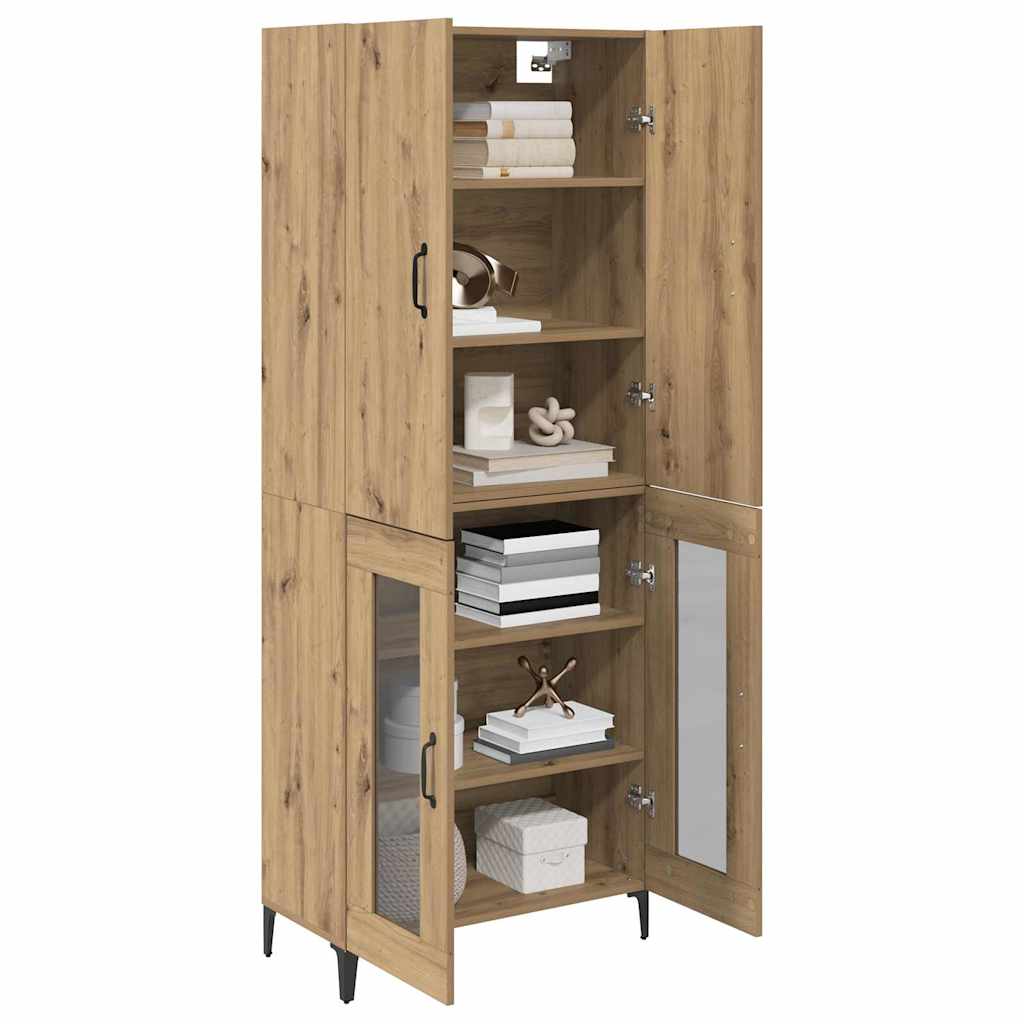 vidaXL Highboard Artisan Eiken 69,5 x 34 x 180 cm Bewerkt hout