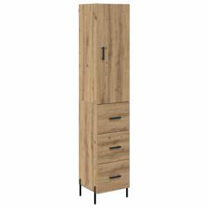 Vysoký bufet Artisanový dub 34,5 x 34 x 180 cm kompozitní dřevo - obrázek 2