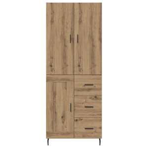 Vysoký bufet 2 pcs Artisanový dub Zpracované dřevo a sklo - obrázek 8
