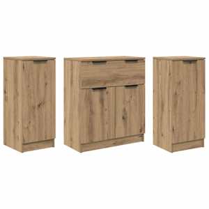 Servírovací skříň 3 pcs Artisanový dub 120 x 30 x 70 cm - obrázek 2