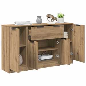 Servírovací skříň 3 pcs Artisanový dub 120 x 30 x 70 cm - obrázek 3