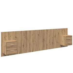 Hlavová část s kabinetem 3 pcs Artisanový dub kompozitní dřevo - obrázek 2