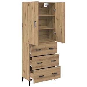 Vysoký bufet Artisanový dub 69,5 x 34 x 180 cm kompozitní dřevo - obrázek 5