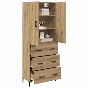 Vysoký bufet Artisanový dub 69,5 x 34 x 180 cm kompozitní dřevo - obrázek 3