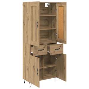 Vysoký bufet Artisanový dub 69,5 x 34 x 180 cm kompozitní dřevo - obrázek 5