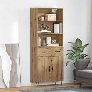 Vysoký bufet 2 pcs Artisanový dub 69,5 x 34 x 180 cm - obrázek 1
