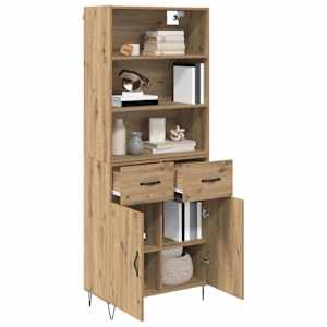 Vysoký bufet 2 pcs Artisanový dub 69,5 x 34 x 180 cm - obrázek 3