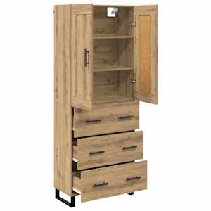 Vysoký bufet Artisanový dub 69,5 x 34 x 180 cm kompozitní dřevo - obrázek 5