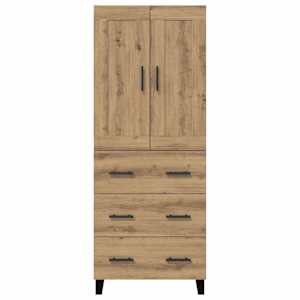 Vysoký bufet Artisanový dub 69,5 x 34 x 180 cm kompozitní dřevo - obrázek 8