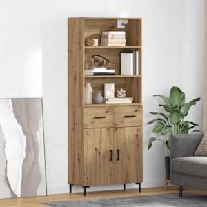 Vysoký bufet Artisanový dub 69,5 x 34 x 180 cm kompozitní dřevo - obrázek 1