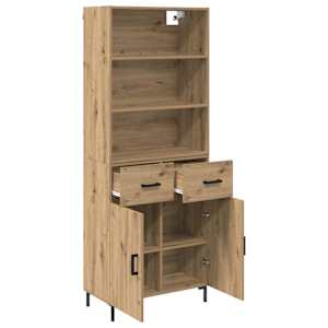 Vysoký bufet Artisanový dub 69,5 x 34 x 180 cm kompozitní dřevo - obrázek 5