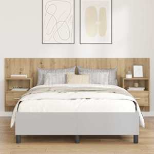 Vznožnica z omarico s polico 3 pcs Umetni hrast Konstruiran les