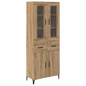 Vysoký bufet Artisanový dub 69,5 x 34 x 180 cm kompozitní dřevo - obrázek 2