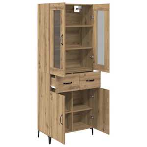 Vysoký bufet Artisanový dub 69,5 x 34 x 180 cm kompozitní dřevo - obrázek 5