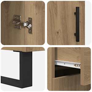 Vysoký bufet 2 pcs Artisanový dub 69,5 x 34 x 180 cm - obrázek 11