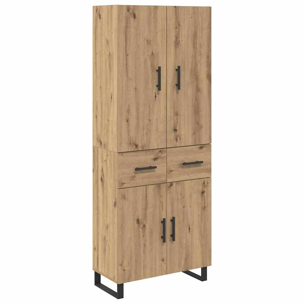 Thumbnail - vidaXL Highboard 2 pcs Artisan-Eiche Engineered Wood und Glas