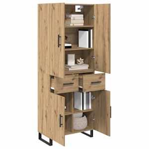 Vysoký bufet 2 pcs Artisanový dub 69,5 x 34 x 180 cm - obrázek 3
