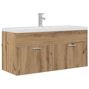 Koupelnová skříň Nástěnný Artisanový dub 100 x 38,5 x 46 cm - obrázek 2