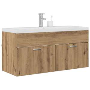 Koupelnová skříň Nástěnný Artisanový dub 100 x 38,5 x 46 cm - obrázek 3